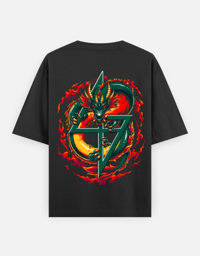 Dragon Fire Graphic Oversized Tee