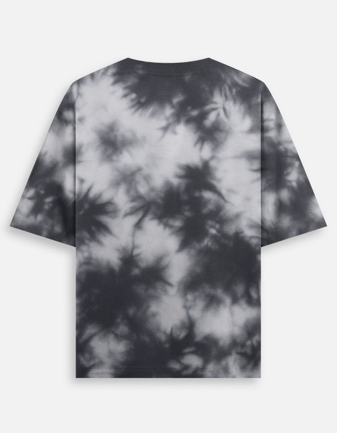 Black & Grey Tie-Dye Oversized Tee