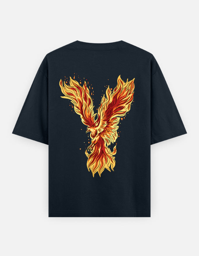 Phoenix Flame Graphic Oversized Tee
