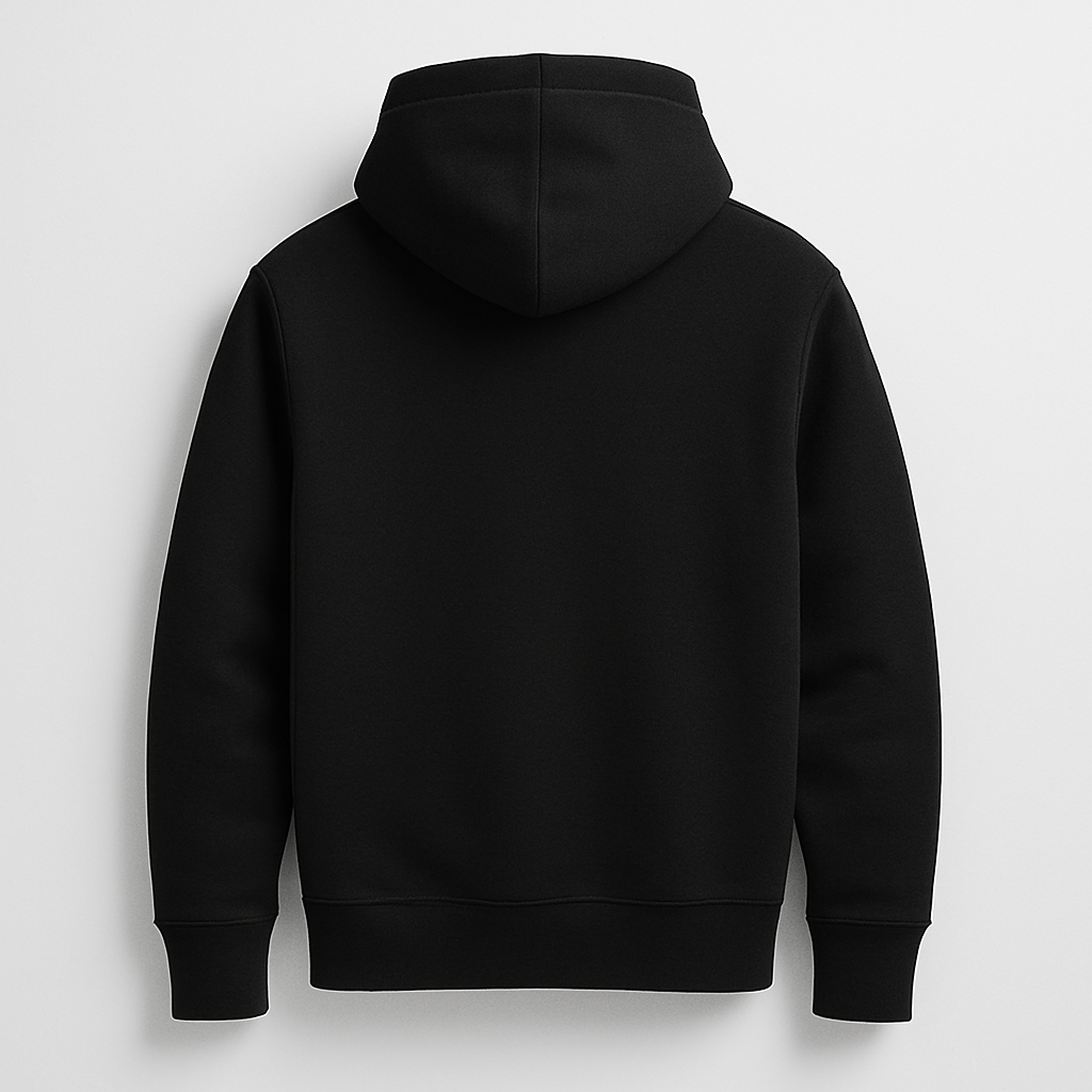 Essential Plain Black Hoodie