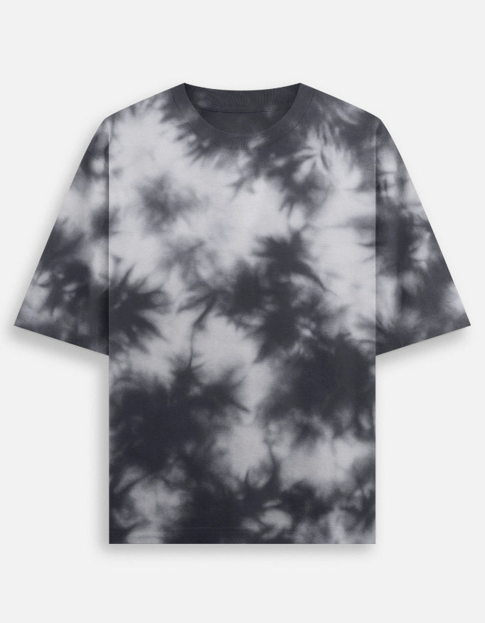 Black & Grey Tie-Dye Oversized Tee