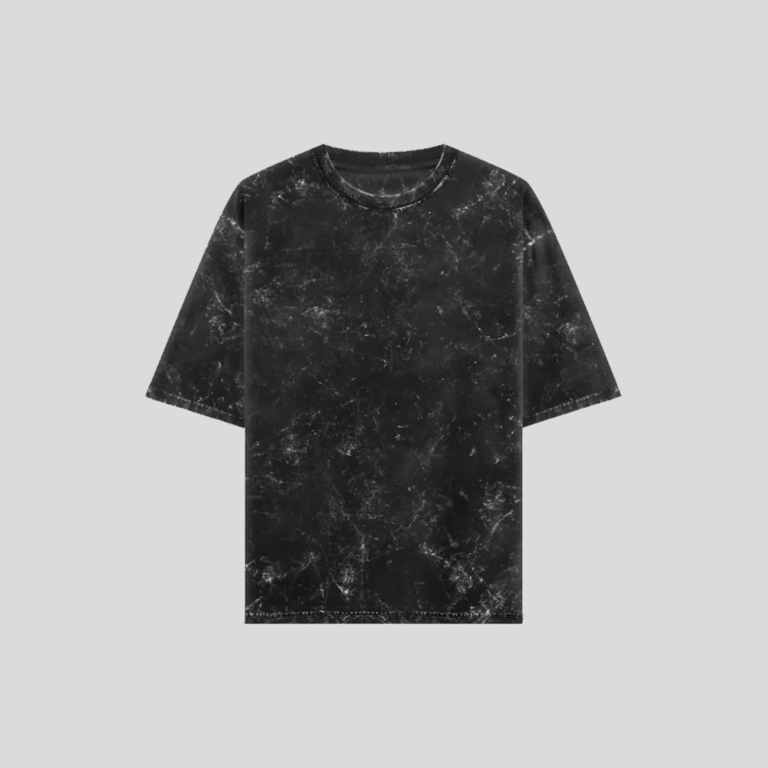 Plain Black Acid Wash Oversized Tee