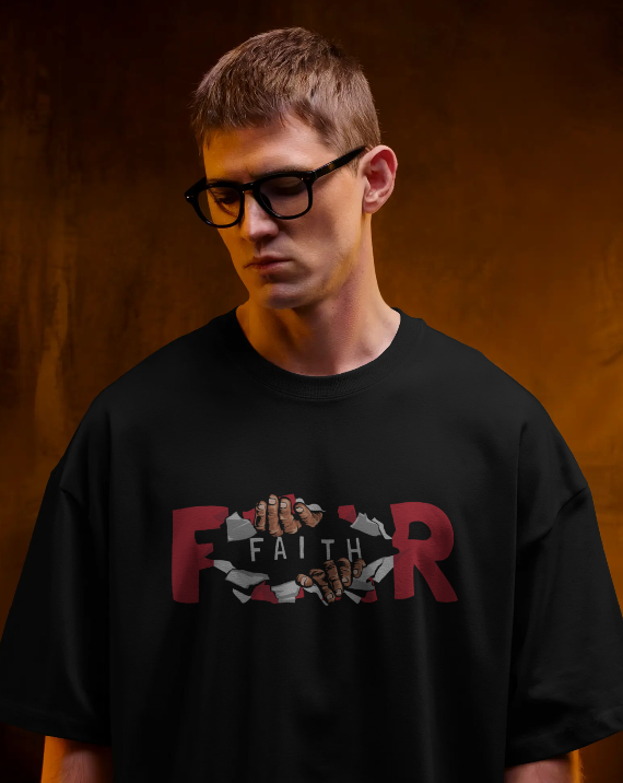 Faith Over Fear Black Tee