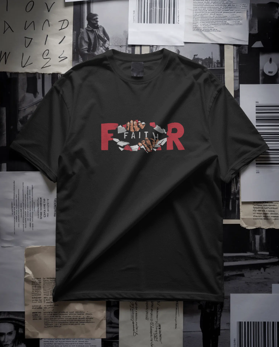 Faith Over Fear Black Tee