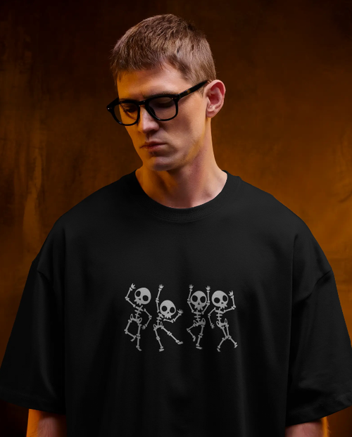 Dancing Skeletons Black Tee