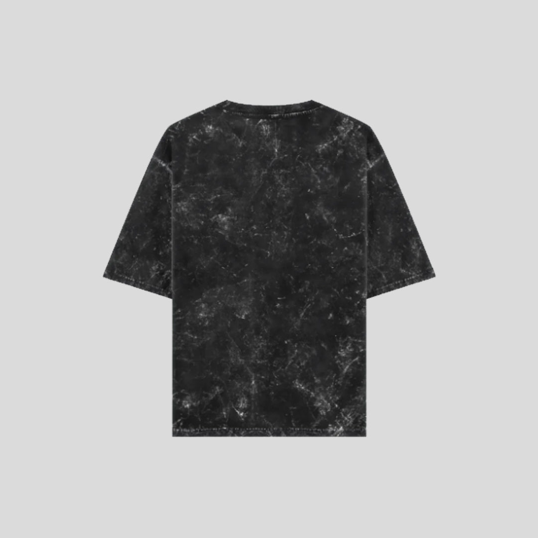 Plain Black Acid Wash Oversized Tee