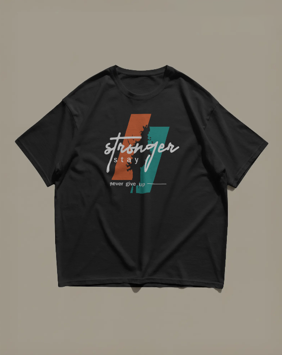 Stronger “Never Give Up” Streetwear Tee