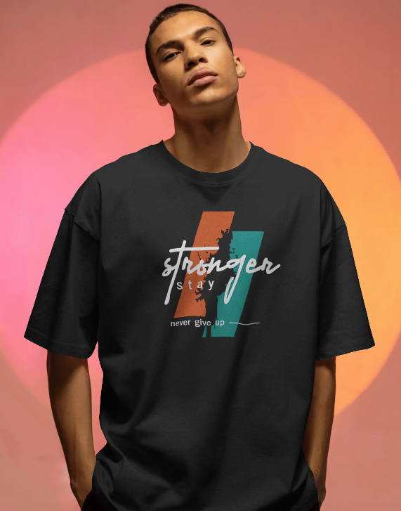 Stronger “Never Give Up” Streetwear Tee